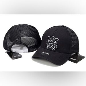 AMIRI Black Mesh Trucker Hat